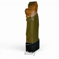Saint Gheldas and the Donkey, signed sculpture by Armel Dü, Brittany Breton art, 1950s naive style