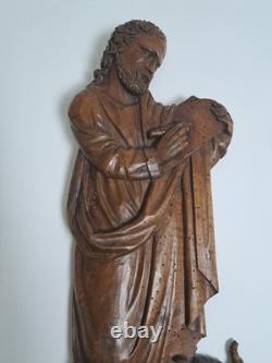 Saint Luke, Evangelist, applied sculpture in walnut, late 17th/early 18th century