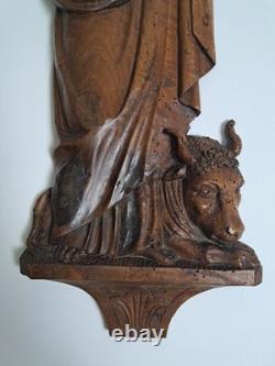 Saint Luke, Evangelist, applied sculpture in walnut, late 17th/early 18th century