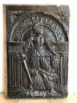 Salome Panel Haute Epoque Carved Wood, Renaissance, Sixteenth Seventeenth