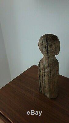 Sculpture High Time Wood Old Art Popular Breton