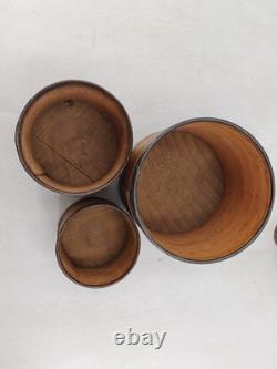 Series of 6 grain measures Popular art early 20th century. Superb condition
