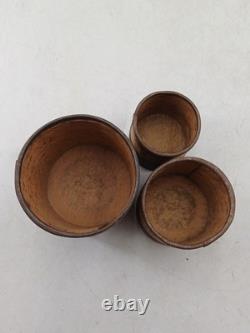 Series of 6 grain measures Popular art early 20th century. Superb condition
