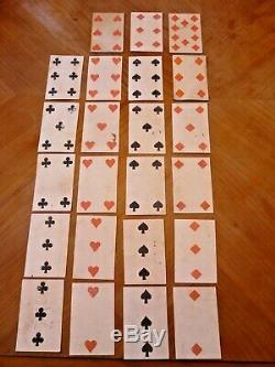 Set Of 23 Very Old Playing Cards Or 19th Century 18th Fleur De Lys
