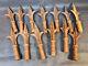 Set Of 13 Old Wrought Iron Gate Spikes With Fleur De Lys Decoration