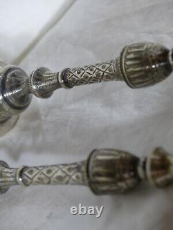 Set of 2 silver candlesticks from 19th century China, Asia.