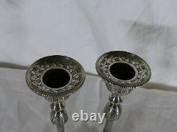 Set of 2 silver candlesticks from 19th century China, Asia.