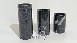 Set of 3 vintage marble candle holders by Eichholtz Tobor, Germany 1970