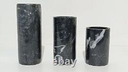 Set of 3 vintage marble candle holders by Eichholtz Tobor, Germany 1970