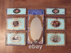 Sewing box set, 19th-century Romantic period, in embossed paper, Au Bon Marché
