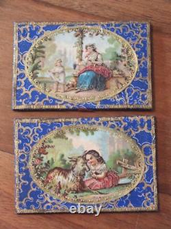 Sewing box set, 19th-century Romantic period, in embossed paper, Au Bon Marché
