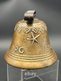 Signed bronze bell by J. P. G or J. P. C dated 1832, Chamonix Devouassoud Simond Signed bronze bell by J. P. G or J. P. C dated 1832, Chamonix Devouassoud Simond