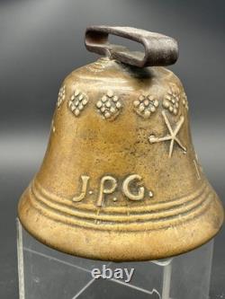 Signed bronze bell by J. P. G or J. P. C dated 1832, Chamonix Devouassoud Simond