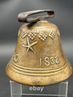 Signed bronze bell by J. P. G or J. P. C dated 1832, Chamonix Devouassoud Simond