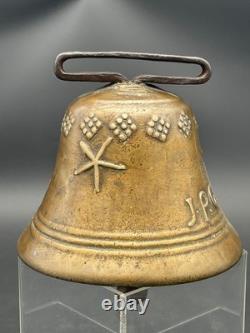 Signed bronze bell by J. P. G or J. P. C dated 1832, Chamonix Devouassoud Simond