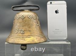 Signed bronze bell by J. P. G or J. P. C dated 1832, Chamonix Devouassoud Simond
