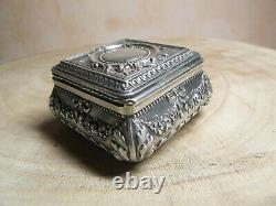 Silver Box Walled Walled Sandstones Late 19th Vermeil #ckdb