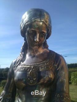 Silver Bronze Woman Signed Émile Boisseau 1842-1923
