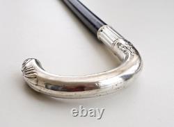 Silver-tipped Cane with a Handle, Art Nouveau Period circa 1900