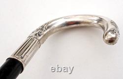 Silver-tipped Cane with a Handle, Art Nouveau Period circa 1900