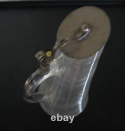 Small covered honey jug in twisted blown glass, 19th century spiral glass