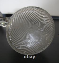 Small covered honey jug in twisted blown glass, 19th century spiral glass