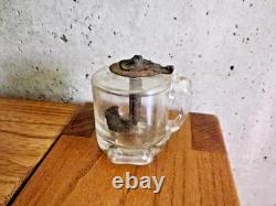 Small shepherd oil lamp popular art Provence 19th century blown glass