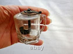 Small shepherd oil lamp popular art Provence 19th century blown glass