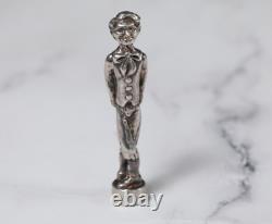 Solid silver character figurine with pipe filler Circa 1980 height 6cm