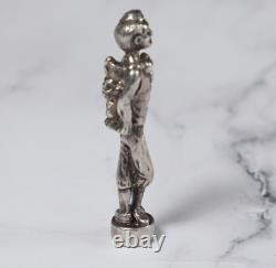 Solid silver character figurine with pipe filler Circa 1980 height 6cm