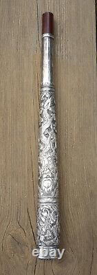 Some umbrella handle silver dragons Indochina 19th century