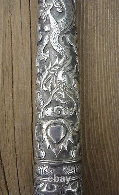 Some umbrella handle silver dragons Indochina 19th century