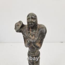 Statuette, Bronze, Hermes, Criophore, Lamb Artifact, Height 24 cm. Curiosity