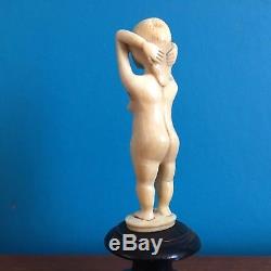 Statuette Woman Nude / Erotic / Folk Art / Bagnard, Sailor XIX Bovine Bone