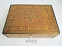 Straw marquetry box crafted by a convict in the late 18th century