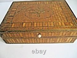 Straw marquetry box crafted by a convict in the late 18th century