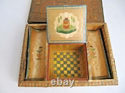 Straw marquetry box made by a convict, late 18th century