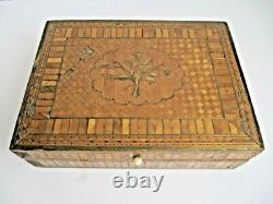 Straw marquetry box made by a convict, late 18th century