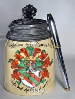 Student beer stein with lithophane, Germany, Alsace, 19th century, corporation Krug