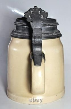 Student beer stein with lithophane, Germany, Alsace, 19th century, corporation Krug