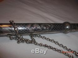 Stunning And Rare Old Handle Hunting Whip Silver Nielyle Perse