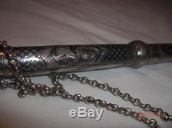 Stunning And Rare Old Handle Hunting Whip Silver Nielyle Perse