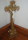 Superb And Rare Golden Crucifix With Gold Leaf Nineteenth Century