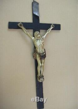 Superb And Rare Large Carved Wall Crucifix Late Eighteenth / Early Nineteenth S