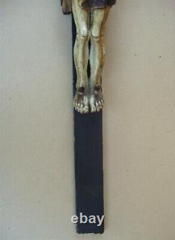 Superb And Rare Large Carved Wall Crucifix Late Eighteenth / Early Nineteenth S
