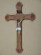 Superb And Rare Large Carved Wooden Wall Crucifix Early Xix S. 80 Cm