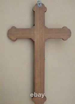 Superb And Rare Large Carved Wooden Wall Crucifix Early XIX S. 80 CM