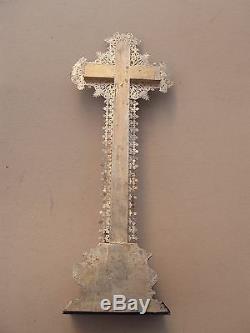 Superb And Rare Large Crucifix Gilded Nineteenth Century Jansenist