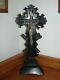 Superb And Rare Large Crucifix Napoleon Iii Black Lacquered Wood