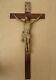 Superb And Rare Large Crucifix Wall Carved Wood End Xviii / Early Xix S